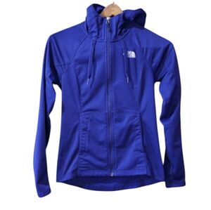 The North Face Blue Utility Jacket with Hood and Full-Length Zipper XS